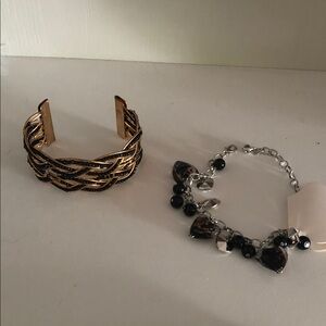 New Bundle bracelets fashion jewelry black gold tone and silver charm bracelets